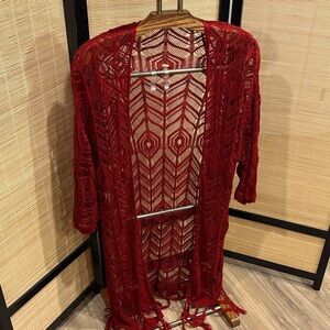 H&M Red Open-Knit Sweater